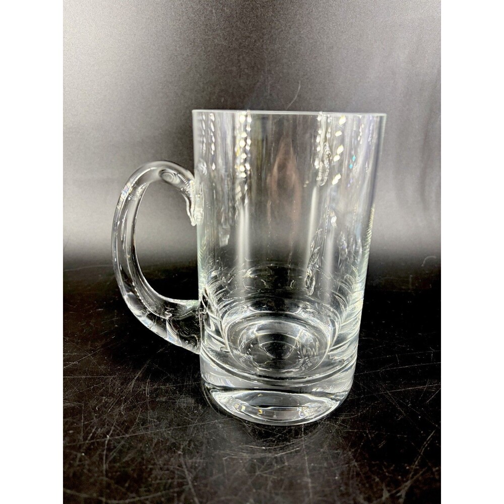 TIFFANY & CO Beer Mug Stein Clear Crystal Plain Simple Gift